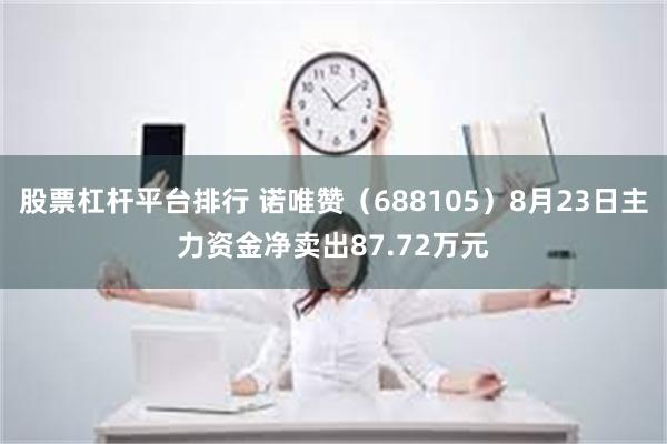 股票杠杆平台排行 诺唯赞（688105）8月23日主力资金净卖出87.72万元