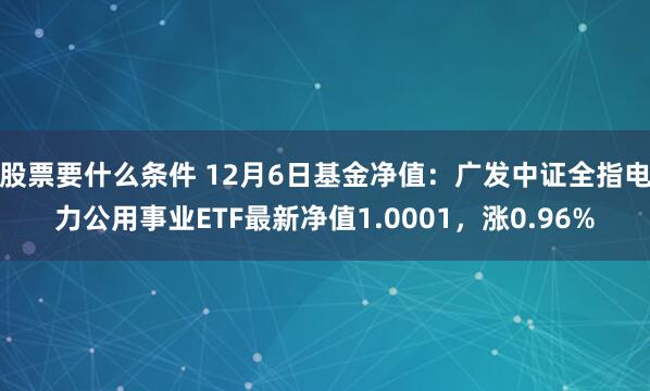 股票要什么条件 12月6日基金净值：广发中证全指电力公用事业ETF最新净值1.0001，涨0.96%