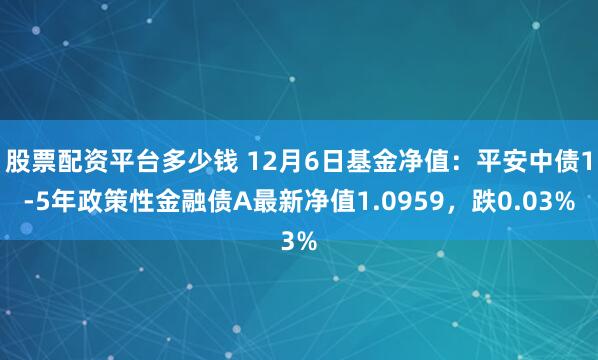 股票配资平台多少钱 12月6日基金净值：平安中债1-5年政策性金融债A最新净值1.0959，跌0.03%