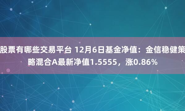 股票有哪些交易平台 12月6日基金净值：金信稳健策略混合A最新净值1.5555，涨0.86%