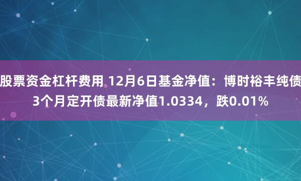 股票资金杠杆费用 12月6日基金净值：博时裕丰纯债3个月定开债最新净值1.0334，跌0.01%