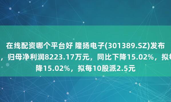 在线配资哪个平台好 隆扬电子(301389.SZ)发布2024年度业绩，归母净利润8223.17万元，同比下降15.02%，拟每10股派2.5元